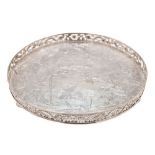 A Chinese silver circular tray, maker Wang Hing & Co ,
