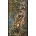 Cuthbert Edmund Swan [1870-1931]- Leopard stalking a python in a tree:- signed bottom