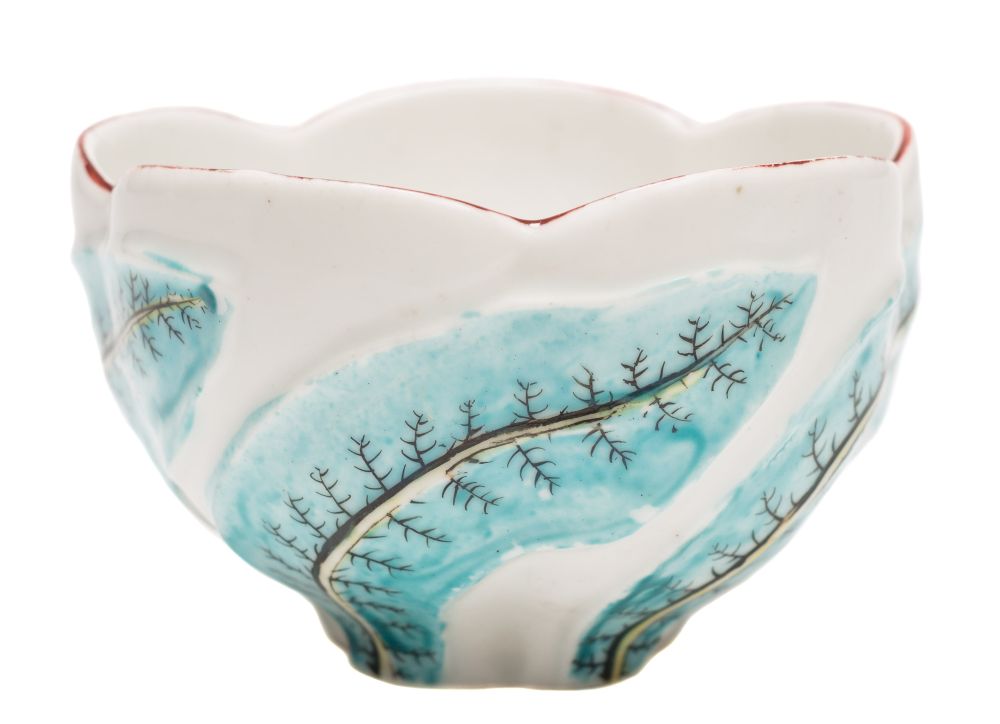 A Chelsea 'Scolopendrium' moulded large teabowl: of five lobed form,