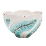 A Chelsea 'Scolopendrium' moulded large teabowl: of five lobed form,