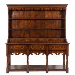 An oak dresser in the 18th Century style:,