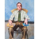 * Robert O Lenkiewicz [1941-2002]- Portrait of a man, three-quarter length seated,