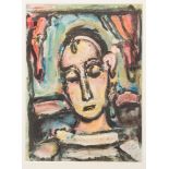 After Georges Rouault [1871-1958]- Tete de Jeune Fille:- lithograph printed by Mourlot,