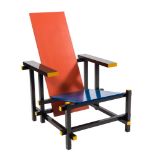 Cassina after Gerrit Rietveld- A Red & Blue Zig Zag Chair,