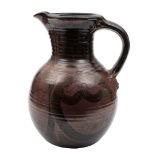 * Michael Casson OBE (1925-2003) a large stoneware jug: of oviform with raised ribbed neck and