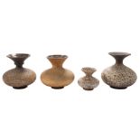 * Waistel Cooper (1921-2003) four stoneware vases: each of squat form with raised flaring neck