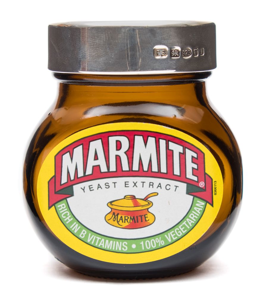 An Elizabeth II silver topped marmite jar, maker Practical Silverware, London, 2008: 7.5cm.