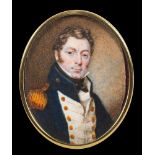 English School Circa 1800- A miniature portrait of a Naval Officer,