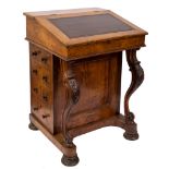 The Victorian walnut Davenport of Sara Coleridge (Daughter of Samuel Taylor Coleridge):,