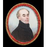 English School early 19th Century- A miniature portrait of Edward Augustus Butcher [b.