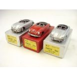 Kado (Japan), three 1/43 scale die cast No 2 Porsche 365A Speedster:,