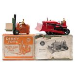 Dinky Blaw Knox Bulldozer (561) and Coventry Climax Fork Lift Truck (14c):,