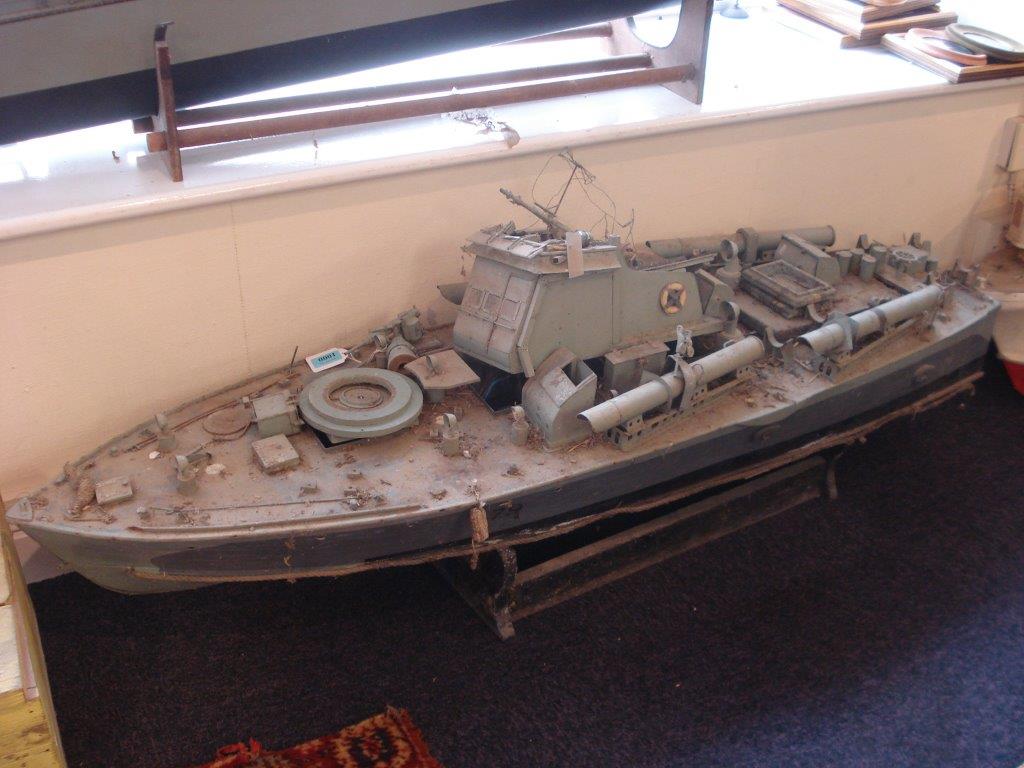 A radio control scale model of a Vosper Motor Torpedo Boat:, with wheel house,