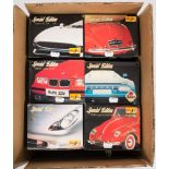 Maisto and Bauer, six 1/18th scale model cars:,
