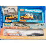 Dinky and Matchbox, an emergency vehicle group:, Police Crash Squad (299), Police Range Rover (254),