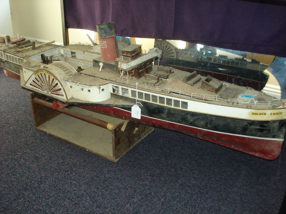 A live steam scale model of The General Steam Navigation Company Paddle Steamer 'Golden Eagle':,