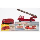 Dinky Turntable Fire Escape (956):, red body and wheel with grey treaded tyres, blue and white box,