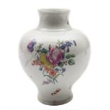 A First Period Worcester baluster vase: with waisted neck,