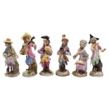 A group of six Meissen monkey band musicians: after the 18th century models,