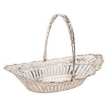 An Edward VII silver swing-handled basket, maker James Dixon & Sons Ltd, Sheffield,