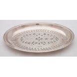 A George V silver straining dish, maker Atkin Brothers, Sheffield,