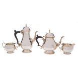 An Elizabeth II silver four-piece tea and coffee set, maker Barker Ellis Silver Co, Sheffield,