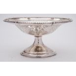 An Edward VII silver pedestal fruit basket, maker William Padley & Son, Sheffield,