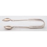 A pair of Victorian provincial silver sugar tongs, maker Josiah & James Williams,