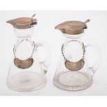 An Edward VII clear glass and silver mounted whisky noggin,