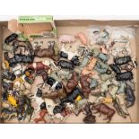 A collection of Britains diecast farm animals:, including shepherds, scarecrow,