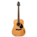 A Gregg Bennett GD-100s guitar:, Dreadnought body, 2 piece spruce top, 25.