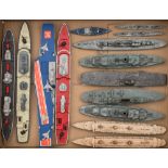 A collection of die cast and later model ships by Dinky and others:, including two RMS Queen Mary's,