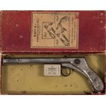 A late 19th/early 20th century German 'Nova Patent Luftpistole' in original box:, of pressed steel,