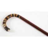 An early 20th century horn handled walking stick:,