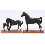 Two Beswick Connoisseur models ''Morgan Horse' and 'Black Beauty and Foal':,