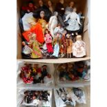 An extensive number of dolls house dolls: various scales including wood,
