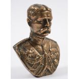 A small bronze bust of General Kitchener:, unsigned, 12 cm high.