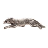 A silver model of a running fox, maker J B Chatterley & Sons Ltd, Birmingham 1963:,