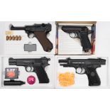 A Walther C02 PPK/S pistol:, a Hobby Club Browning Light Sports BB pistol,