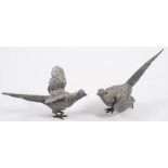 A pair of silver models of pheasants, maker C J Vander Ltd, Sheffield 1995:, 9.