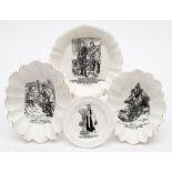 Of First World War interest: four Blairs China small dishes each printed with Punch cartoons