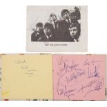 The Rolling Stones, a fan club publicity card signed by Mick Jagger, Brian Jones, Charlie Watts,