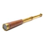 A 'Gibraltar Prison No 2' leather cased brass two draw telescope by Troughton & Simms, London':,