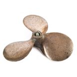 A bronze three blade propeller:, stamped 17x12 and numbered 8362, 38cm wide.