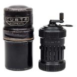 A Curta Type I No 61574 calculator by Contina AG Mauren:,