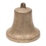 A ship's bell:, unnamed, cast in brass with arched suspension , stamped to interior 'No 1277',