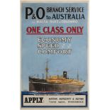 A 'P&O Branch Service to Australia via Malta, Suez & Colombo' cruise service poster:,