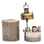 An early 20th century brass and nickel plated portable microscope lantern by J Weiss & Son,