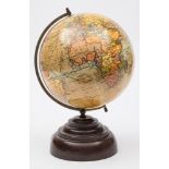 A 'Geographia' 8 inch Terrestrial Globe:, with Railways and Steamer routes and Commonwealth Nations,