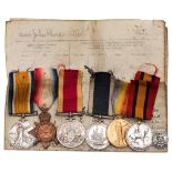 A Royal Navy medal group of six '196017 J G Pillar PO RN':, Queen's South Africa Medal,